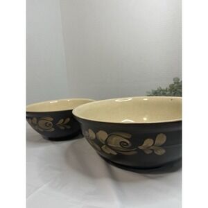 Vintage Set Of 2 Denby  Bakewell 2pt +4pt Stoneware Mixing Bowl Brown England